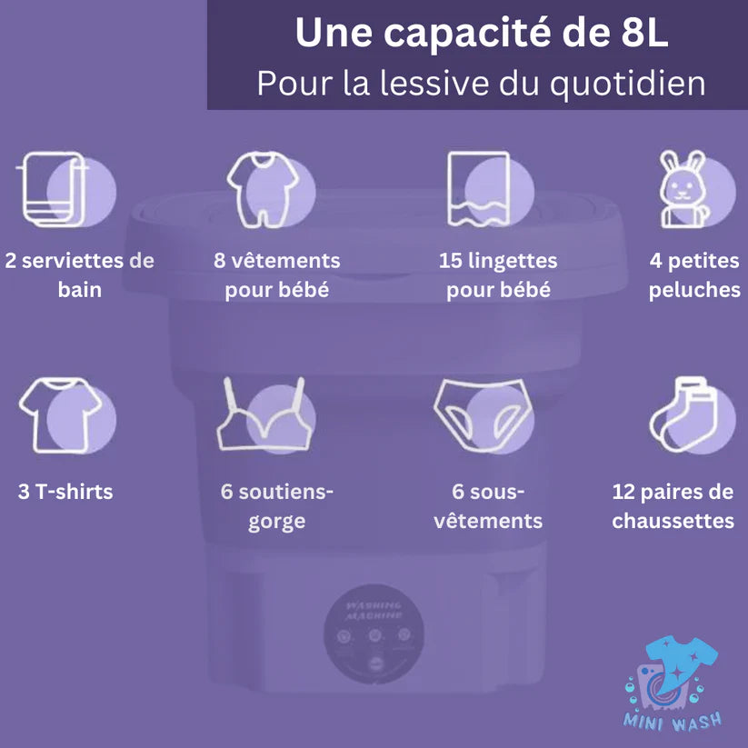 Mini Machine à Laver Portable & Pliable – Livraison gratuite - Ma boutique