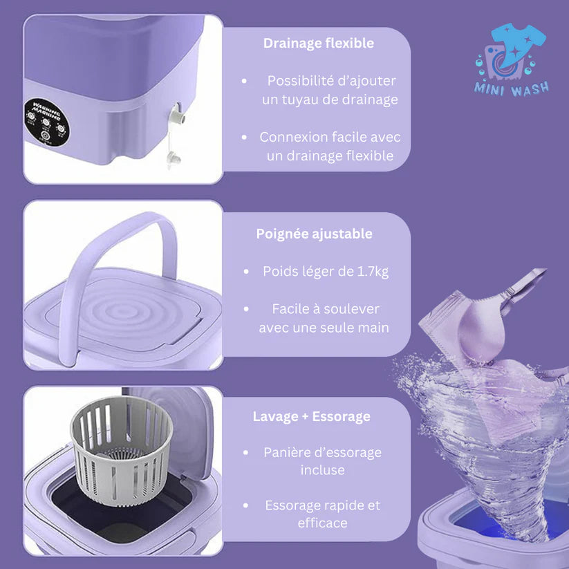 Mini Machine à Laver Portable & Pliable – Livraison gratuite - Ma boutique