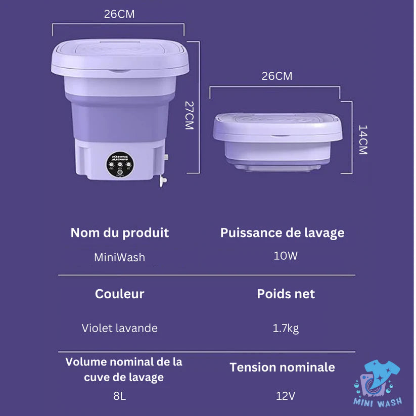 Mini Machine à Laver Portable & Pliable – Livraison gratuite - Ma boutique