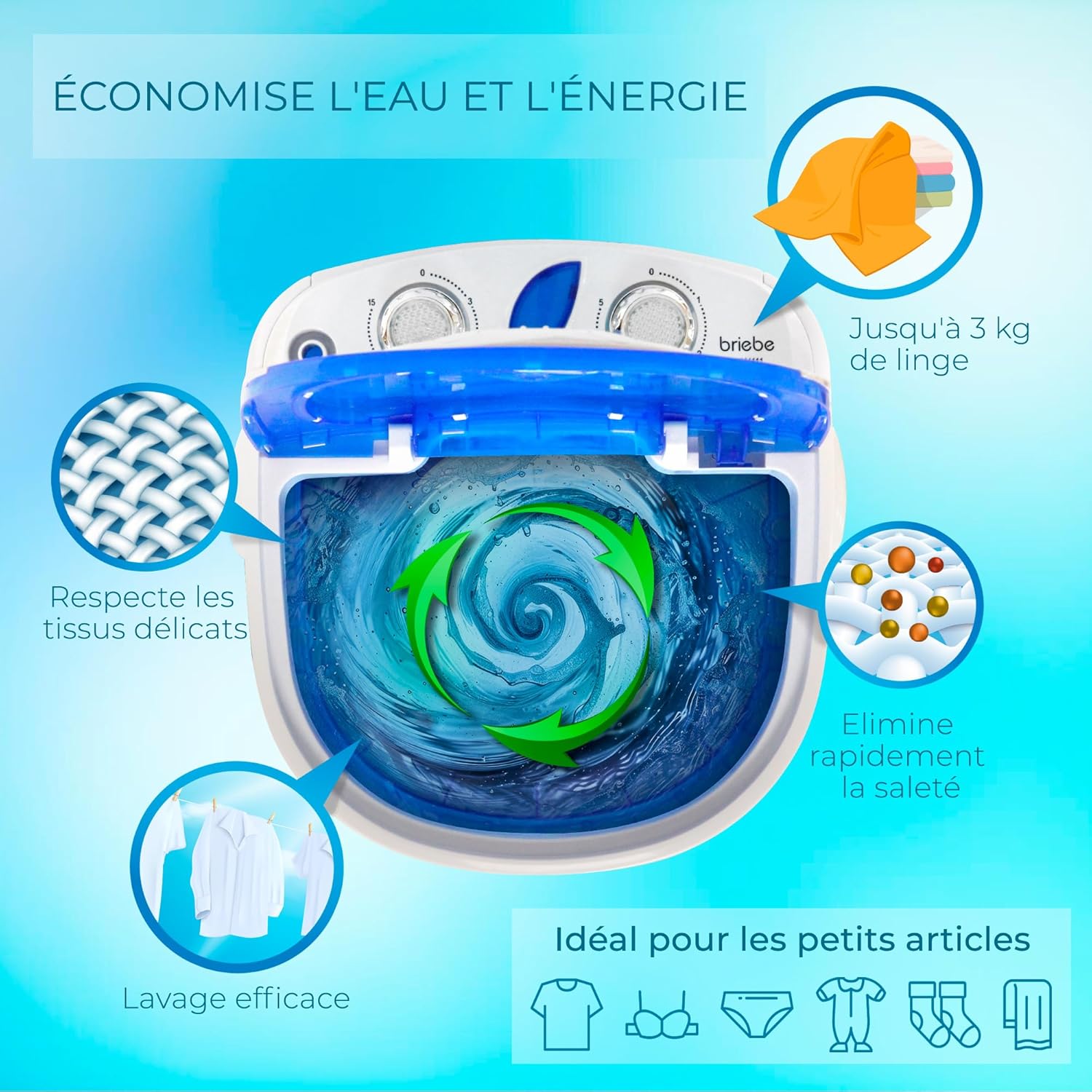 Essore MACHINE À LAVER PORTABLE – LAVE & ESSORE EN QUELQUES MINUTES – JUSTPOURVOUS