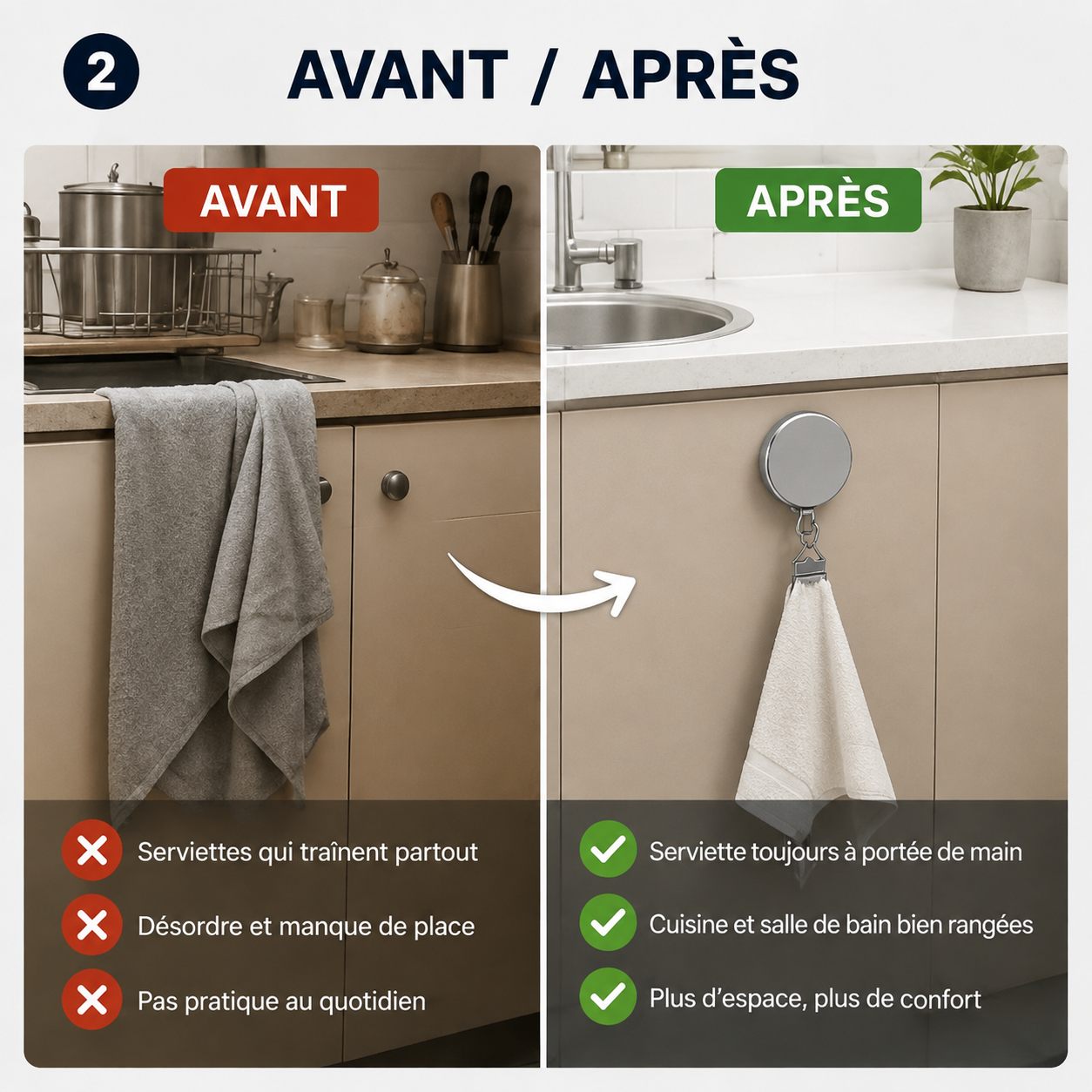 Porte-Serviette Rétractable – Gagnez de la Place dans Votre Cuisine & Salle de Bain - Ma boutique