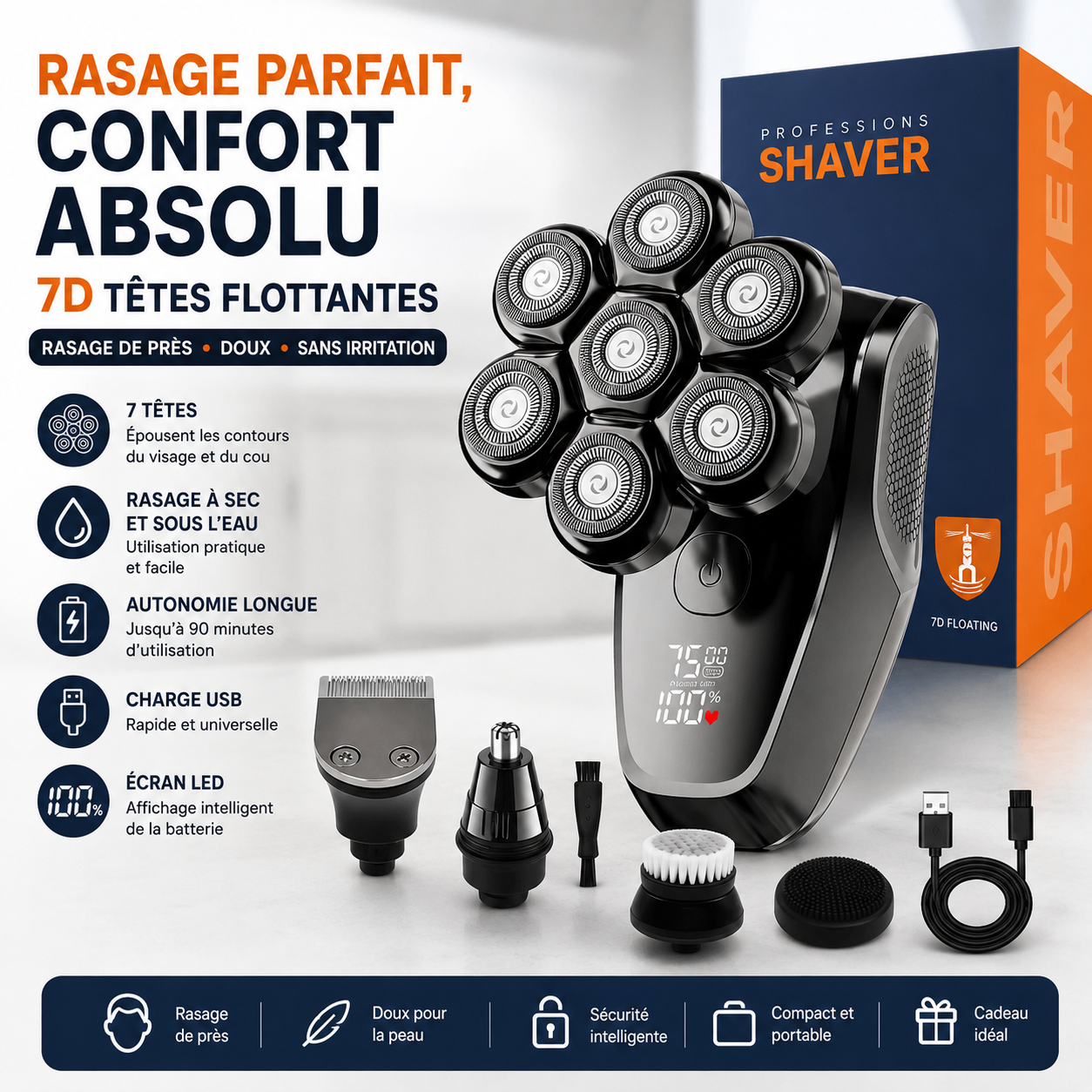 Rasage de la tête sans effort : Un rasage ultra doux et efficace - Ma boutique