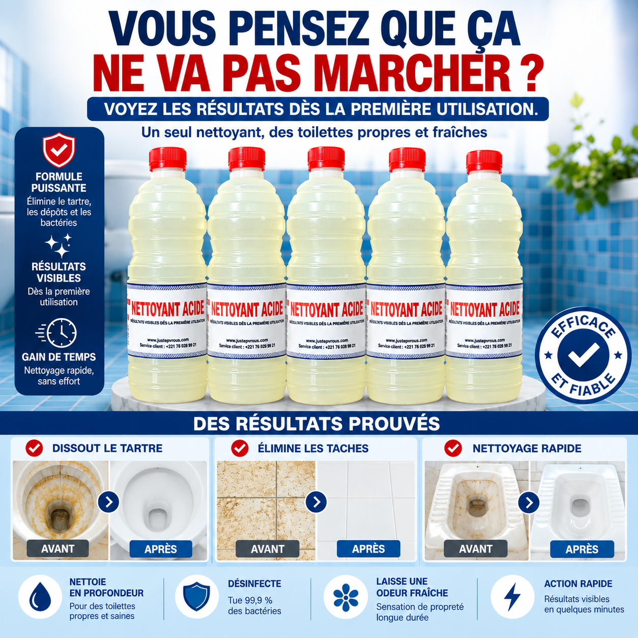 Nettoyant WC et carreaux . 3-en-1 : nettoie, détartre & rafraîchit ✨ - Ma boutique