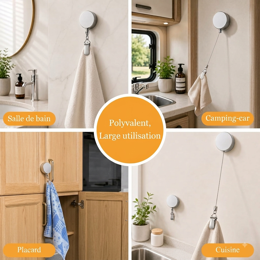 Porte-Serviette Rétractable – Gagnez de la Place dans Votre Cuisine & Salle de Bain - Ma boutique