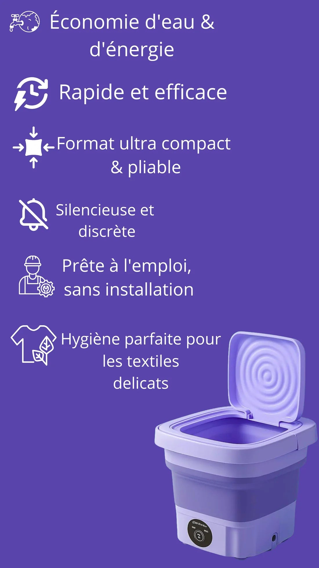 Mini Machine à Laver Portable & Pliable