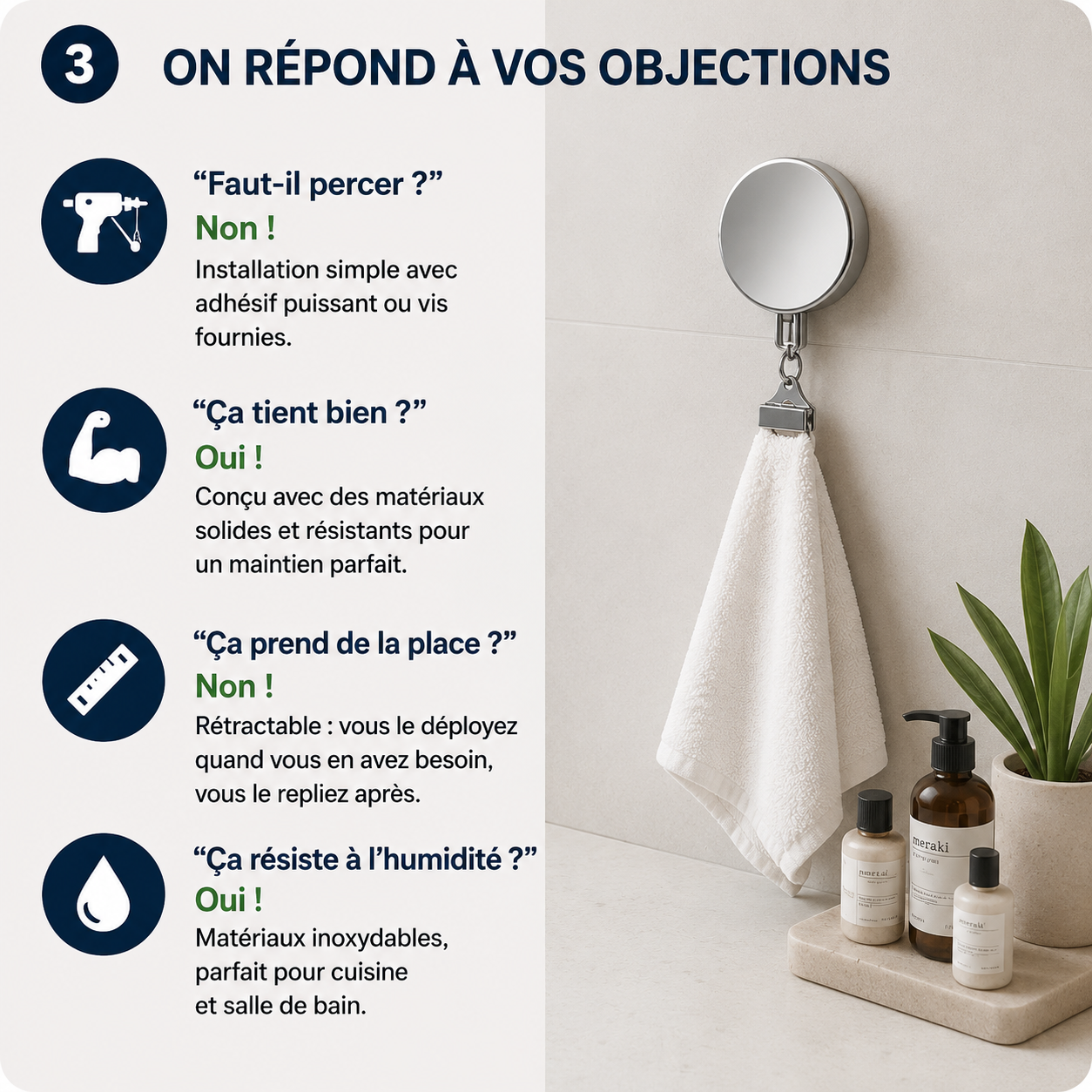 Porte-Serviette Rétractable – Gagnez de la Place dans Votre Cuisine & Salle de Bain - Ma boutique