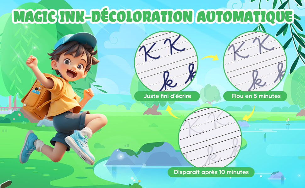 Cahier d’Écriture Réutilisable 4-en-1 pour Enfants – Alphabet, Chiffres, Maths & Dessin - Ma boutique